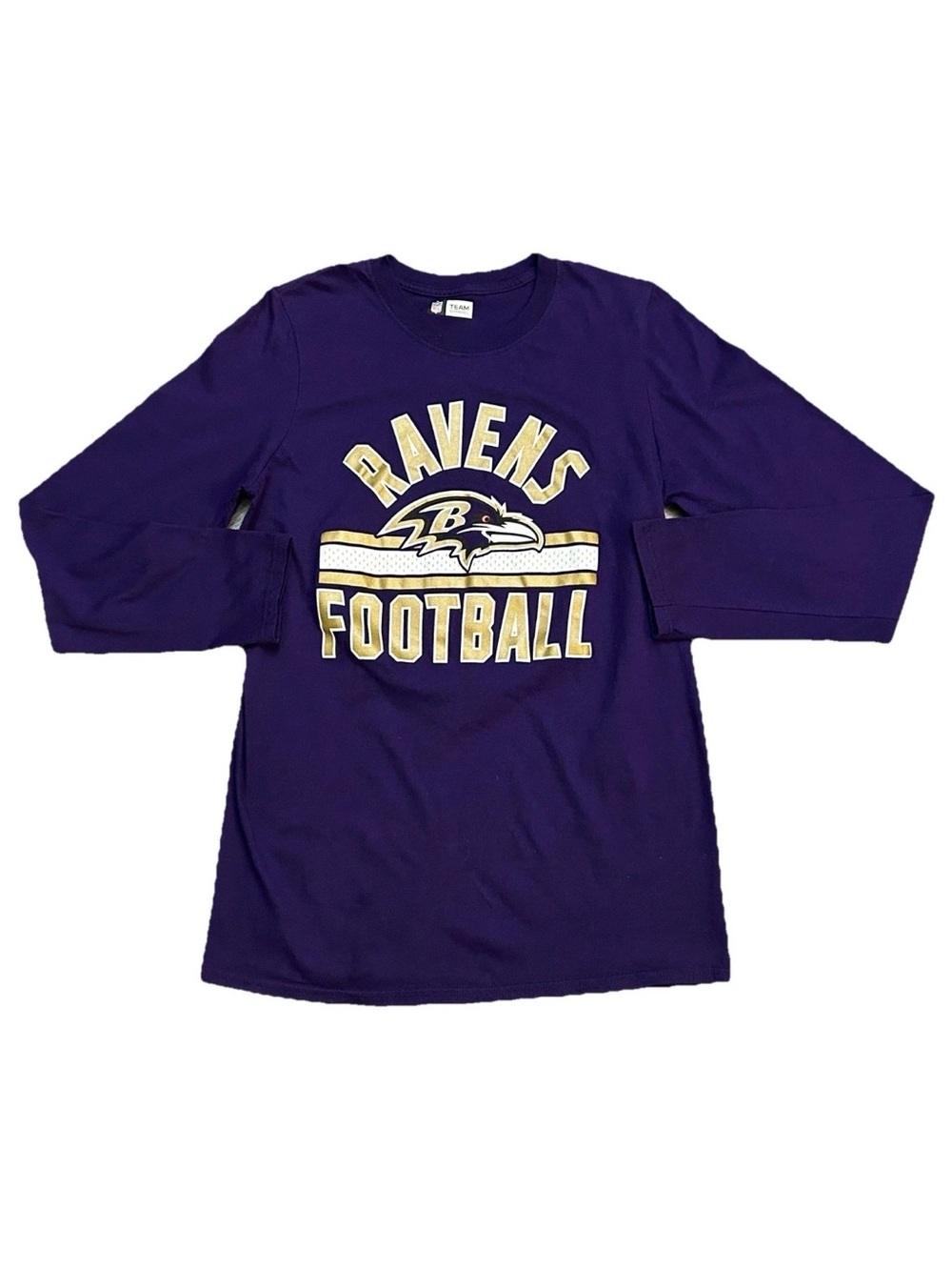 💎 3/$30 Baltimore Ravens Logo Long Sleeve Shirt NFL Team Apparel Purple Size S